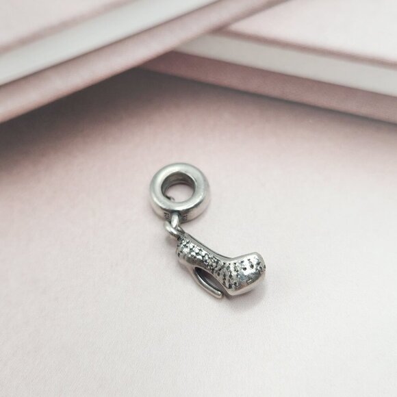 Pandora High Heel Pave Stiletto Shoe 925 Sterling Silver Charm Authentic - Picture 1 of 2